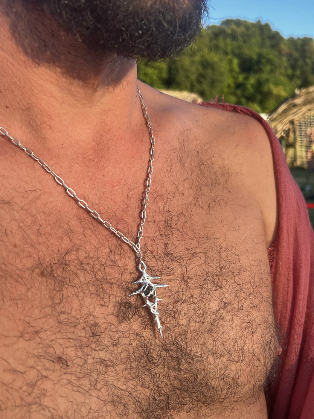 Commissioned thorn pendant, worn